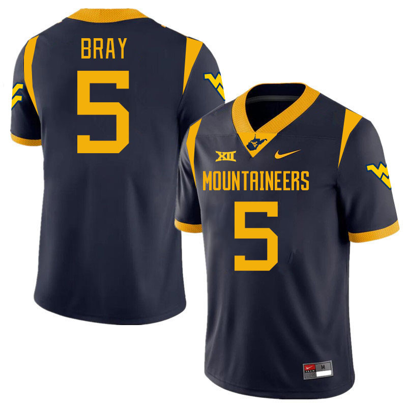 Men #5 Jaden Bray West Virginia Mountaineers College 2024 New Uniforms Football Jerseys Stitched Sal